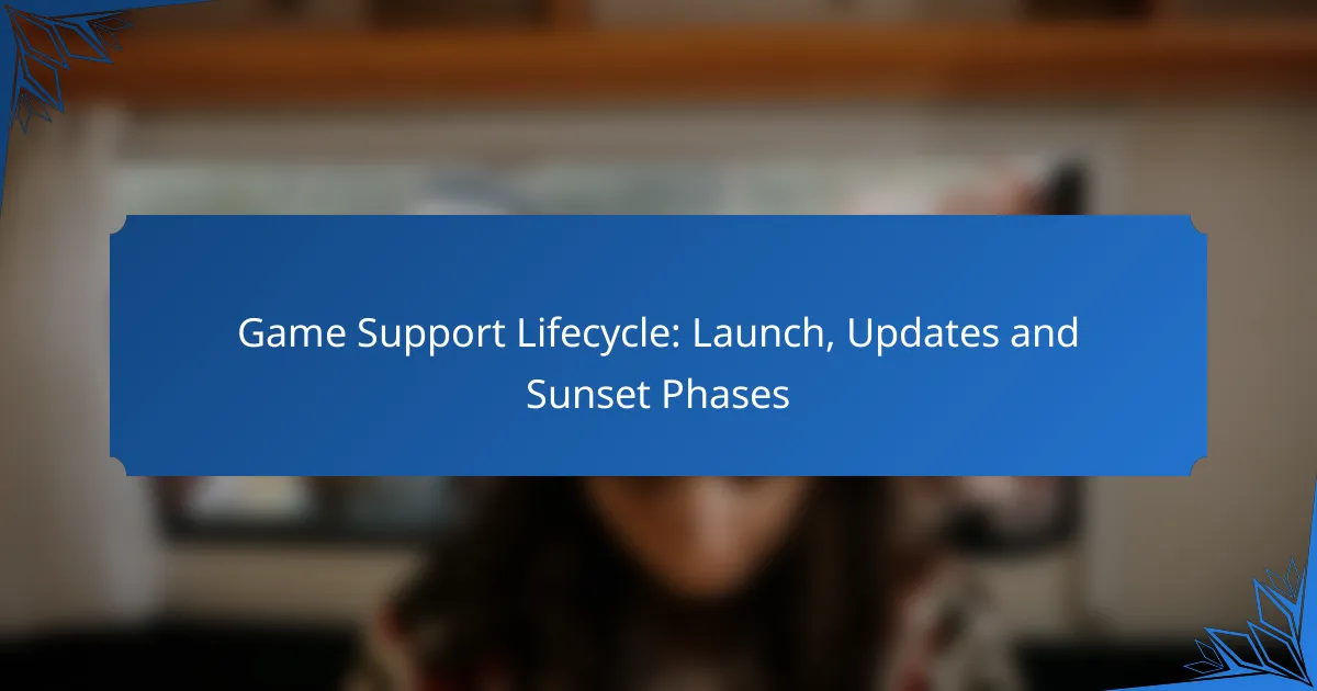 Game Support Lifecycle: Launch, Updates and Sunset Phases