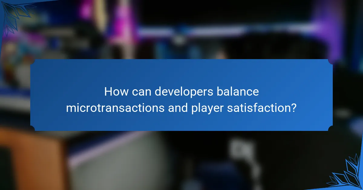 How can developers balance microtransactions and player satisfaction?