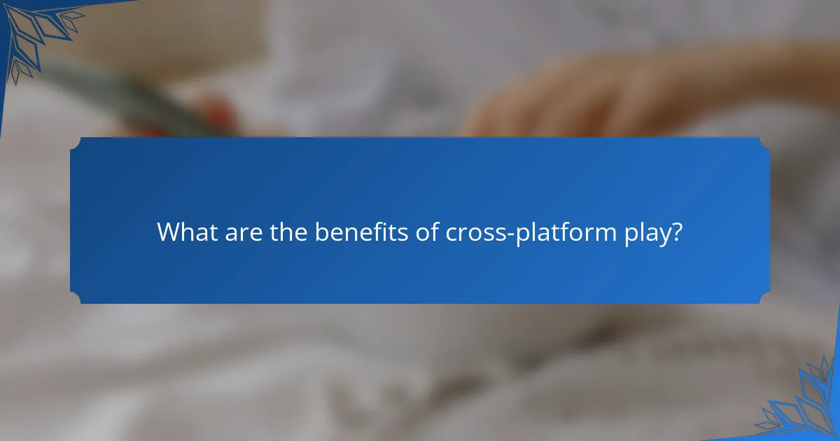 What are the benefits of cross-platform play?