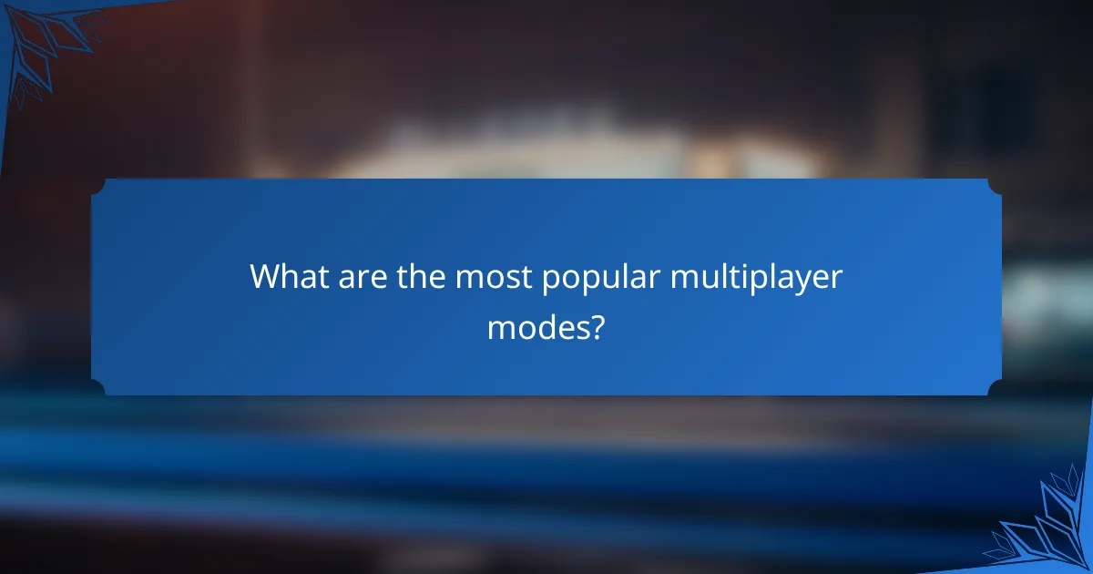 What are the most popular multiplayer modes?